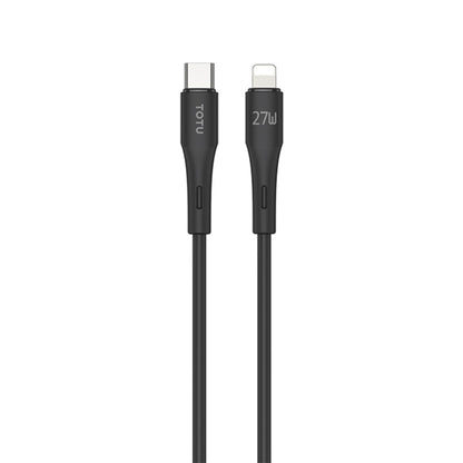 TOTU BPD-013 Skin Sense Series Type-C to 8 Pin Silicone Fast Charging Data Cable, Length:1m(Black) - 2 in 1 Cable by TOTUDESIGN | Online Shopping South Africa | PMC Jewellery | Buy Now Pay Later Mobicred