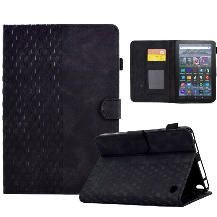 For Amazon Kindle Fire 7 2022 Rhombus Embossed Leather Tablet Case(Black) - Amazon by PMC TechLife | Online Shopping South Africa | PMC TechLife | Buy Now Pay Later Mobicred