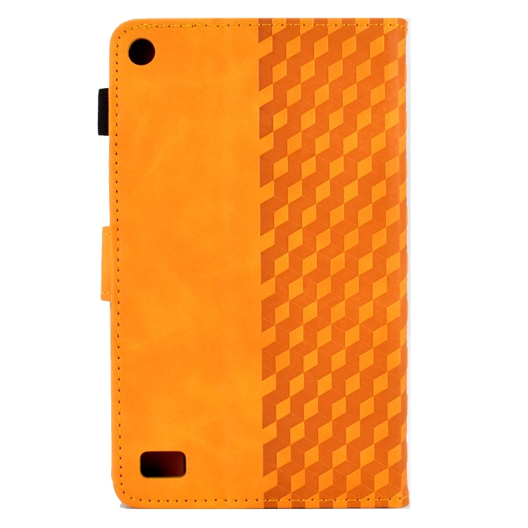 For Amazon Kindle Fire 7 2019 / 2017 / 2015 Rhombus Embossed Leather Tablet Case(Khaki) - Amazon by PMC TechLife | Online Shopping South Africa | PMC TechLife | Buy Now Pay Later Mobicred