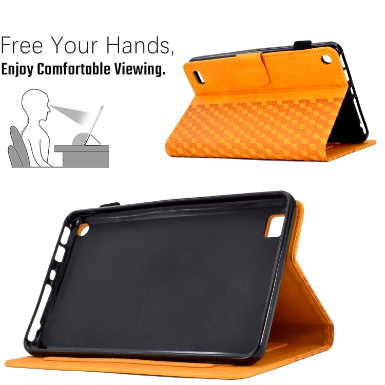 For Amazon Kindle Fire 7 2019 / 2017 / 2015 Rhombus Embossed Leather Tablet Case(Khaki) - Amazon by PMC TechLife | Online Shopping South Africa | PMC TechLife | Buy Now Pay Later Mobicred