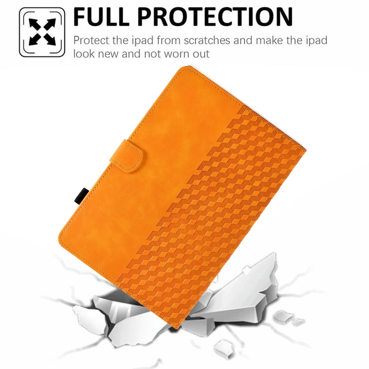 For Amazon Kindle Fire 7 2019 / 2017 / 2015 Rhombus Embossed Leather Tablet Case(Khaki) - Amazon by PMC TechLife | Online Shopping South Africa | PMC TechLife | Buy Now Pay Later Mobicred