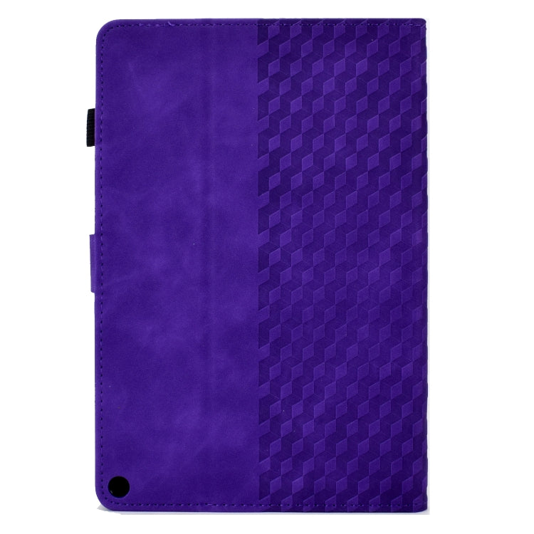 For Amazon Kindle Fire HD8 2020 Rhombus Embossed Leather Tablet Case(Purple) - Amazon by PMC TechLife | Online Shopping South Africa | PMC TechLife | Buy Now Pay Later Mobicred