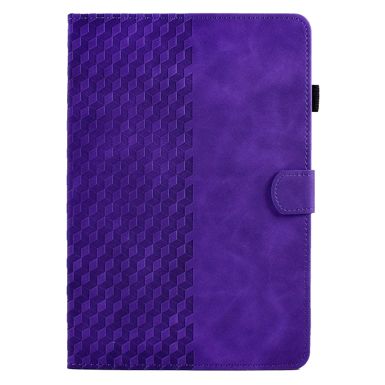 For Amazon Kindle Fire HD8 2018 / 2017 / 2016 Rhombus Embossed Leather Tablet Case(Purple) - Amazon by PMC TechLife | Online Shopping South Africa | PMC TechLife | Buy Now Pay Later Mobicred