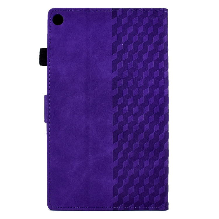 For Amazon Kindle Fire HD8 2018 / 2017 / 2016 Rhombus Embossed Leather Tablet Case(Purple) - Amazon by PMC TechLife | Online Shopping South Africa | PMC TechLife | Buy Now Pay Later Mobicred