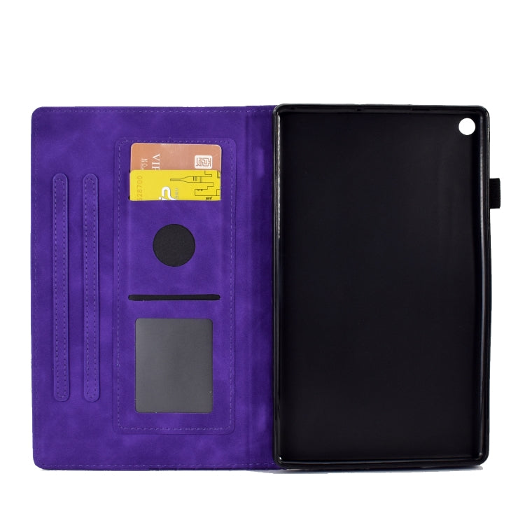 For Amazon Kindle Fire HD8 2018 / 2017 / 2016 Rhombus Embossed Leather Tablet Case(Purple) - Amazon by PMC TechLife | Online Shopping South Africa | PMC TechLife | Buy Now Pay Later Mobicred