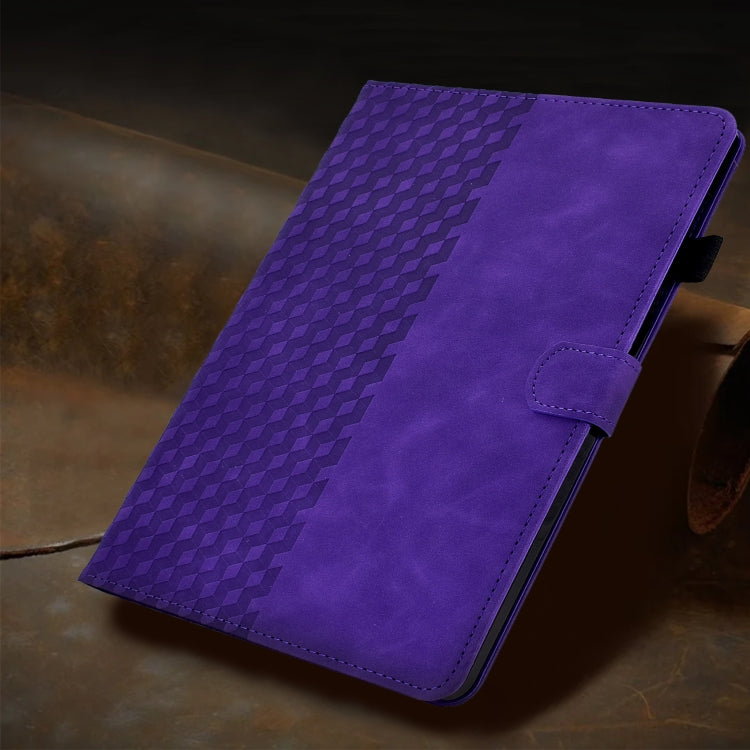 For Amazon Kindle Fire HD8 2018 / 2017 / 2016 Rhombus Embossed Leather Tablet Case(Purple) - Amazon by PMC TechLife | Online Shopping South Africa | PMC TechLife | Buy Now Pay Later Mobicred