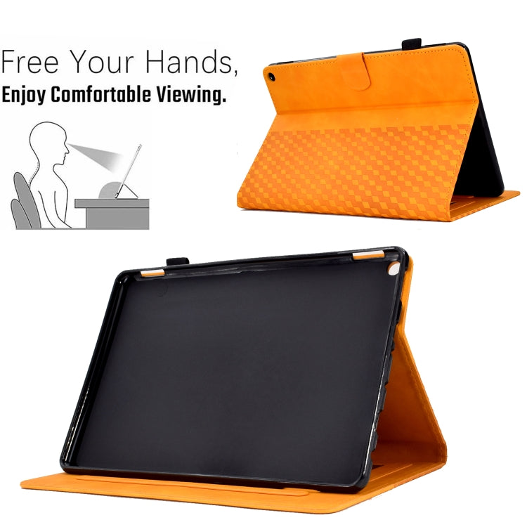 For Amazon Kindle Fire HD10 Plus 2021 Rhombus Embossed Leather Tablet Case(Khaki) - Amazon by PMC TechLife | Online Shopping South Africa | PMC TechLife | Buy Now Pay Later Mobicred