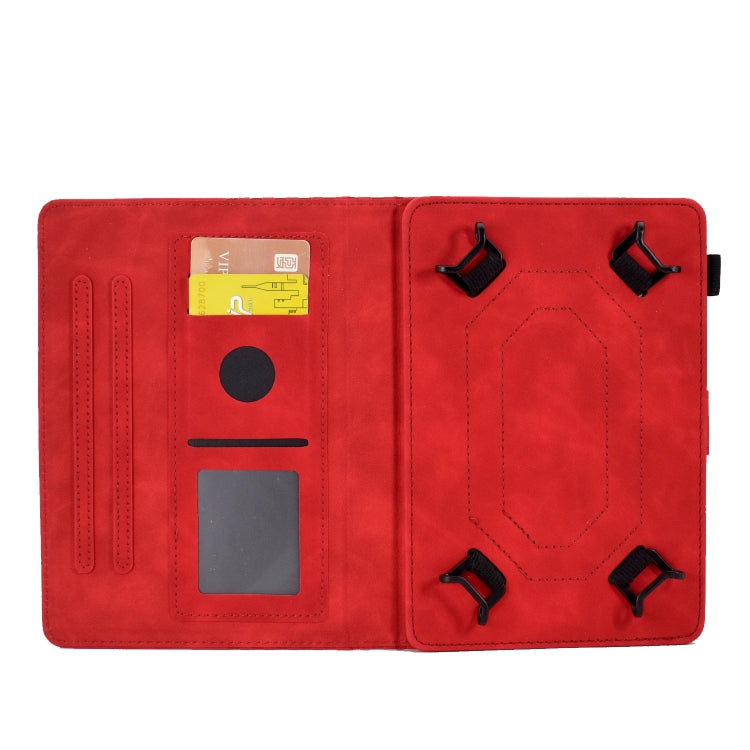 For 8.0 inch Universal Tablet Rhombus Embossed Leather Case(Red) - 8 inch by PMC TechLife | Online Shopping South Africa | PMC TechLife | Buy Now Pay Later Mobicred