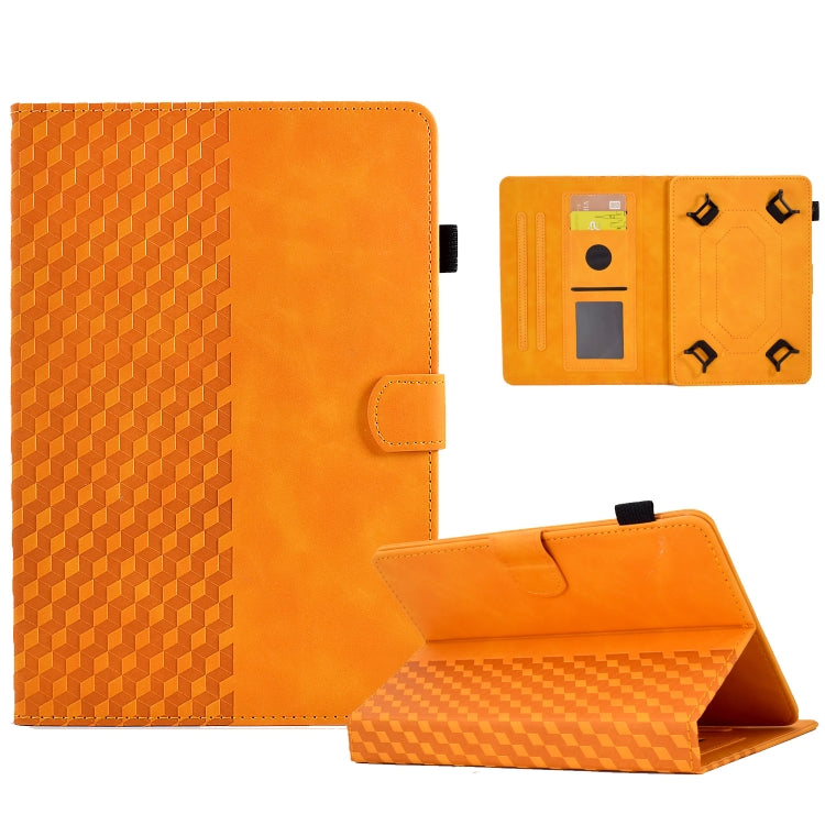 For 10.0 inch Universal Tablet Rhombus Embossed Leather Case(Khaki) - 10 - 11 inch by PMC TechLife | Online Shopping South Africa | PMC TechLife | Buy Now Pay Later Mobicred