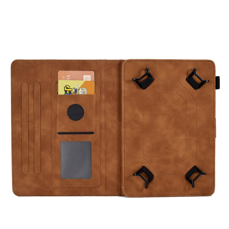 For 10.0 inch Universal Tablet Rhombus Embossed Leather Case(Brown) - 10 - 11 inch by PMC TechLife | Online Shopping South Africa | PMC TechLife | Buy Now Pay Later Mobicred