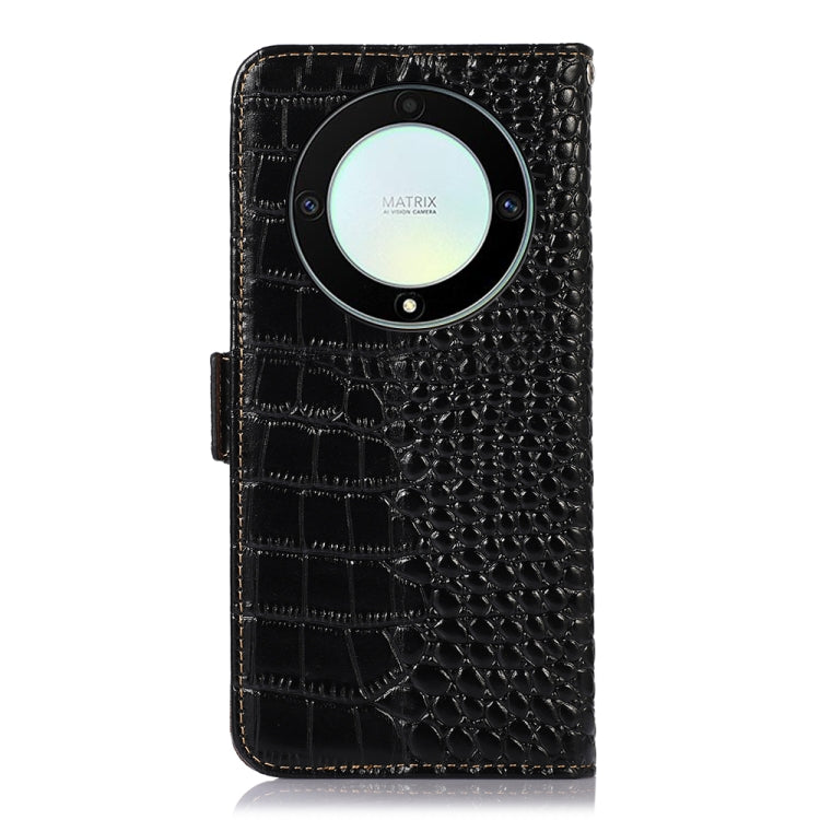 For Honor X9a/X40 5G Crocodile Top Layer Cowhide Leather Phone Case(Black) - free shipping - PMC TechLife - Order now!