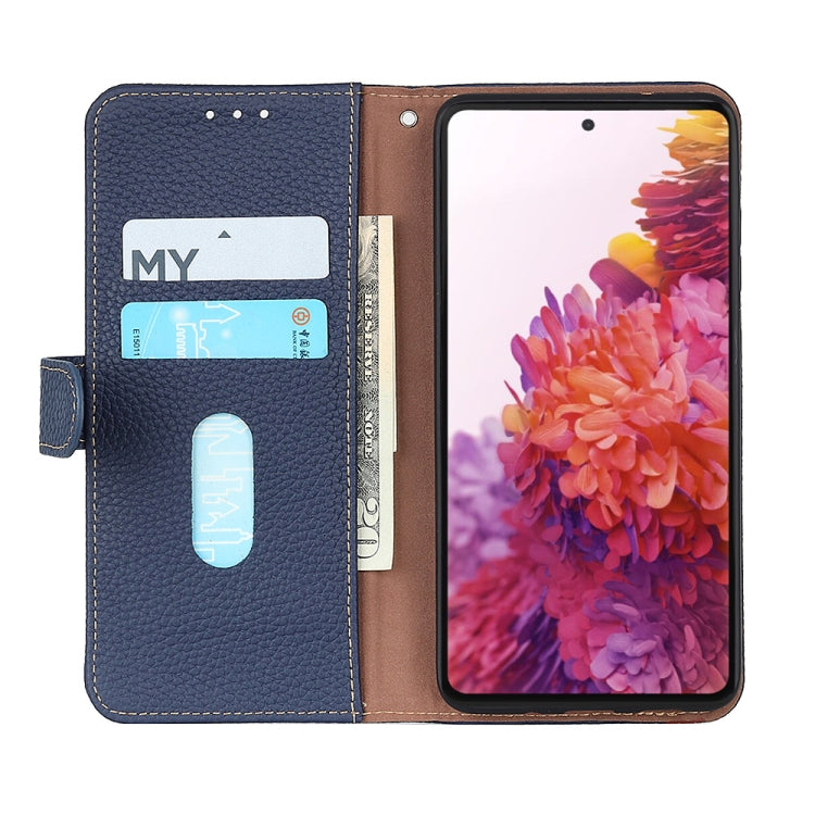 For Sony Xperia 1 IV KHAZNEH Litchi Genuine Leather Phone Case(Blue) - Sony Cases by PMC TechLife | Online Shopping South Africa | PMC TechLife | Buy Now Pay Later Mobicred