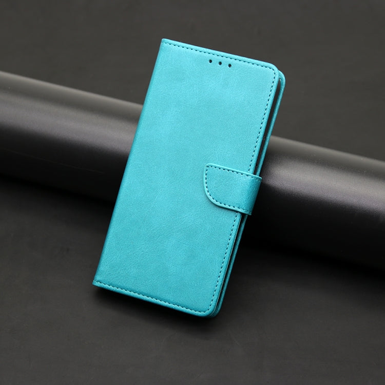 For OPPO A17k Calf Texture Buckle Flip Leather Phone Case(Light Blue) - OPPO Cases by PMC TechLife | Online Shopping South Africa | PMC TechLife