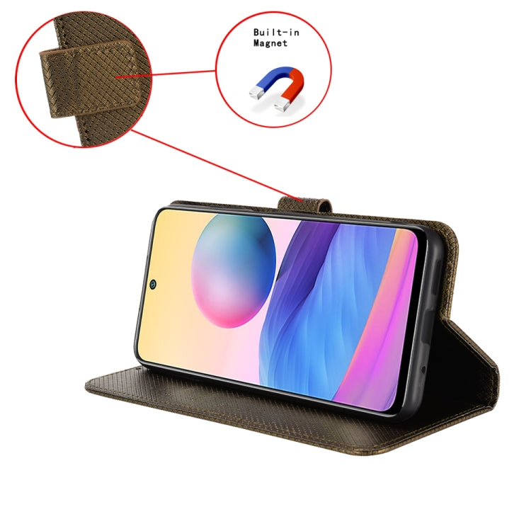 For BLU Bold N2 Diamond Texture Leather Phone Case(Brown) - More Brand by PMC TechLife | Online Shopping South Africa | PMC TechLife | Buy Now Pay Later Mobicred