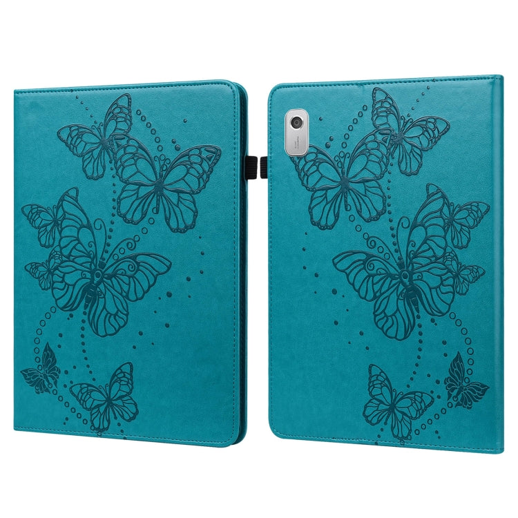For Lenovo Tab M8 4th Gen Embossed Butterfly Pattern Leather Tablet Case(Blue) - Lenovo by PMC TechLife | Online Shopping South Africa | PMC TechLife | Buy Now Pay Later Mobicred