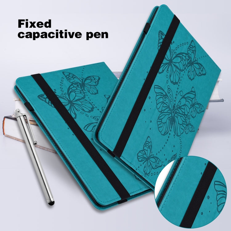 For Lenovo Tab M8 4th Gen Embossed Butterfly Pattern Leather Tablet Case(Blue) - Lenovo by PMC TechLife | Online Shopping South Africa | PMC TechLife | Buy Now Pay Later Mobicred