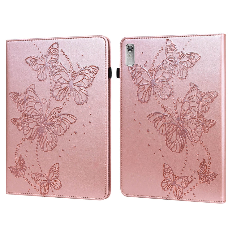 For Lenovo Pad Plus 2023 11.5 inch / Tab P11 Gen 2 Embossed Butterfly Pattern Leather Tablet Case(Pink) - Lenovo by PMC TechLife | Online Shopping South Africa | PMC TechLife | Buy Now Pay Later Mobicred
