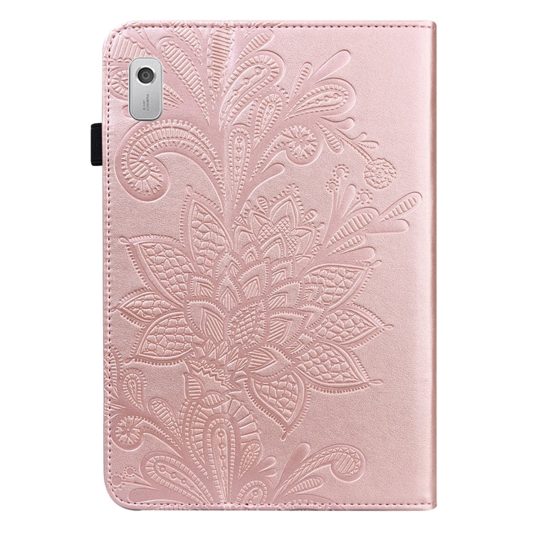 For Lenovo Tab M8 4th Gen Lace Flower Embossing Pattern Leather Tablet Case(Gold) - Lenovo by PMC TechLife | Online Shopping South Africa | PMC TechLife | Buy Now Pay Later Mobicred