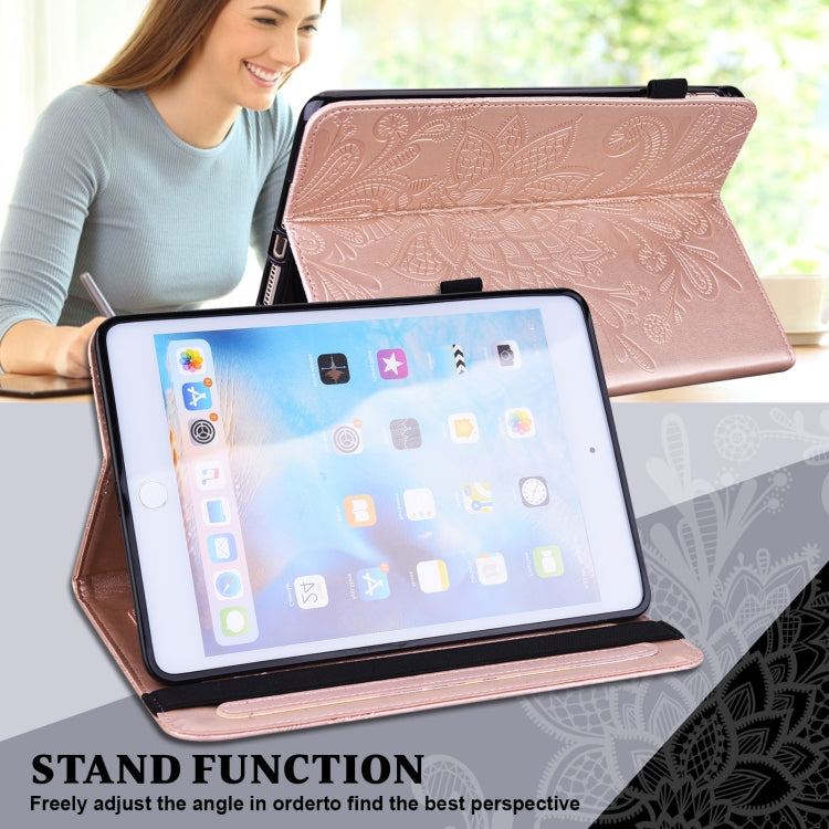 For Lenovo Tab M8 4th Gen Lace Flower Embossing Pattern Leather Tablet Case(Gold) - Lenovo by PMC TechLife | Online Shopping South Africa | PMC TechLife | Buy Now Pay Later Mobicred