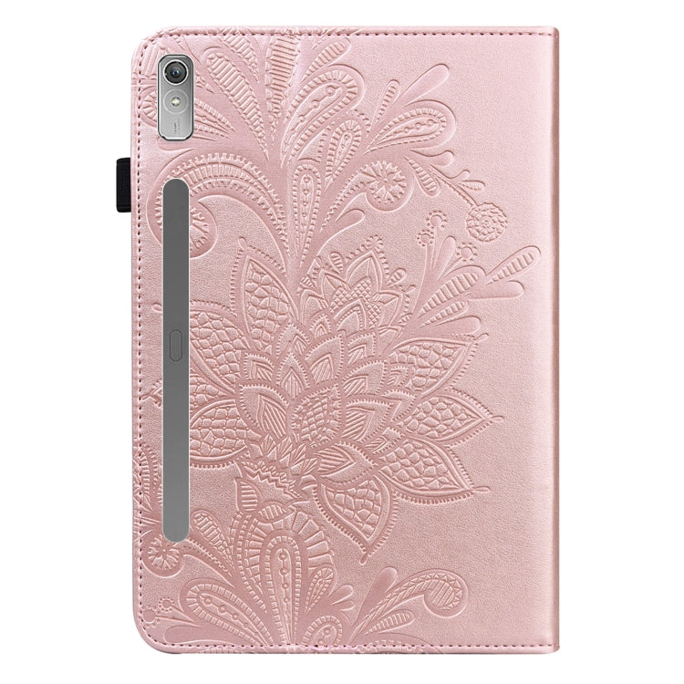 For Lenovo Pad Pro 2022 11.2 inch / Tab P11 Pro Gen 2 Lace Flower Embossing Pattern Leather Tablet Case(Gold) - Lenovo by PMC TechLife | Online Shopping South Africa | PMC TechLife | Buy Now Pay Later Mobicred