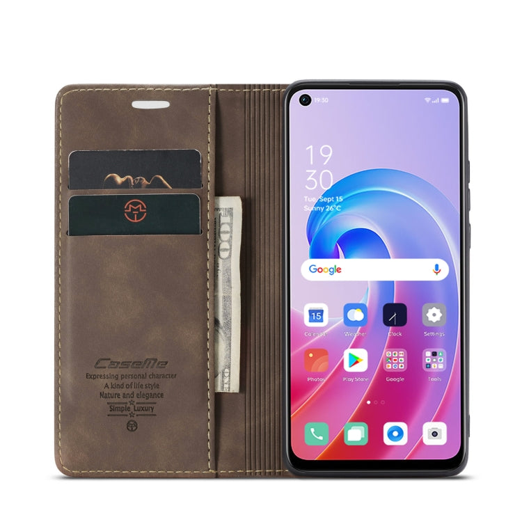 CaseMe 013 Multifunctional Horizontal Flip Leather Phone Case For OPPO A96 4G / A36 4G／A76 4G／K10 4G ／Realme 9i 4G (Coffee) - OPPO Cases by CaseMe | Online Shopping South Africa | PMC Jewellery | Buy Now Pay Later Mobicred