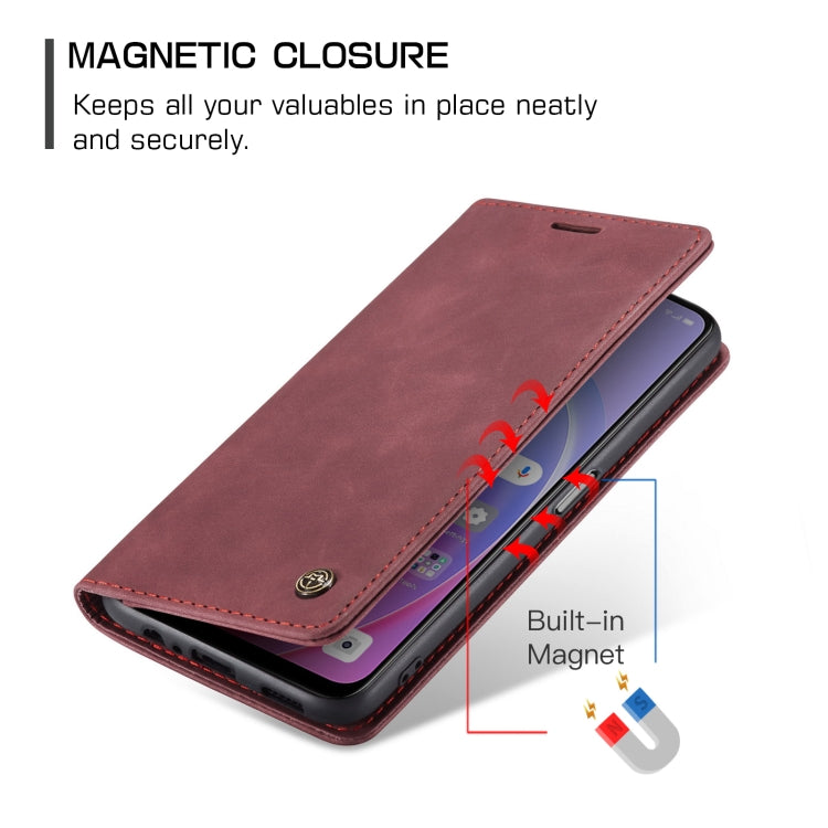 CaseMe 013 Multifunctional Horizontal Flip Leather Phone Case For OPPO A96 4G / A36 4G／A76 4G／K10 4G ／Realme 9i 4G (Wine Red) - OPPO Cases by CaseMe | Online Shopping South Africa | PMC Jewellery | Buy Now Pay Later Mobicred