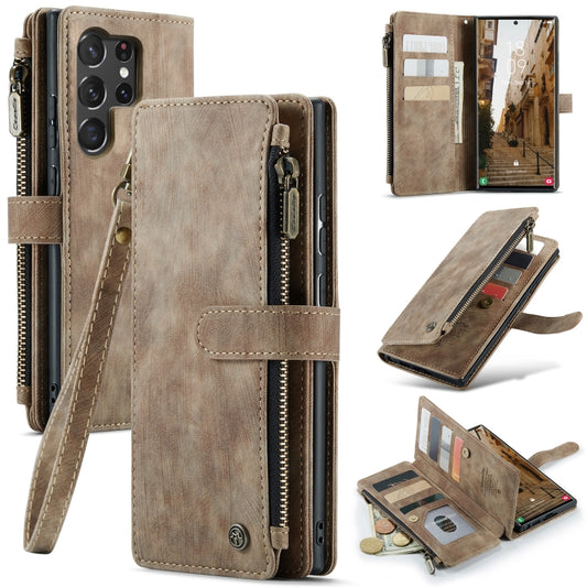 For Samsung Galaxy S23 Ultra 5G CaseMe C30 Multifunctional Leather Phone Case(Brown) - Galaxy S23 Ultra 5G Cases by CaseMe | Online Shopping South Africa | PMC Jewellery | Buy Now Pay Later Mobicred