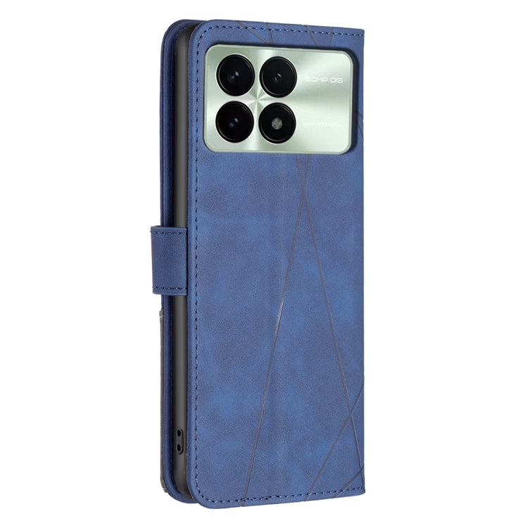 For Xiaomi Redmi K70 / K70 Pro Magnetic Buckle Rhombus Texture Leather Phone Case(Blue) - K70 Pro Cases by PMC Jewellery | Online Shopping South Africa | PMC Jewellery | Buy Now Pay Later Mobicred