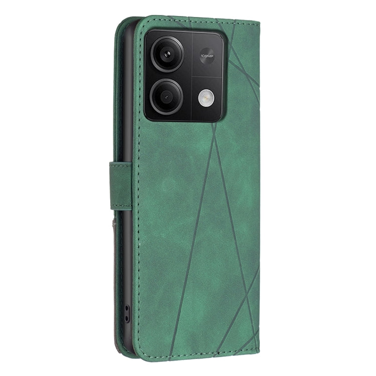 For Xiaomi Redmi Note 13 4G Global Magnetic Buckle Rhombus Texture Leather Phone Case(Green) - Note 13 Cases by PMC Jewellery | Online Shopping South Africa | PMC Jewellery | Buy Now Pay Later Mobicred