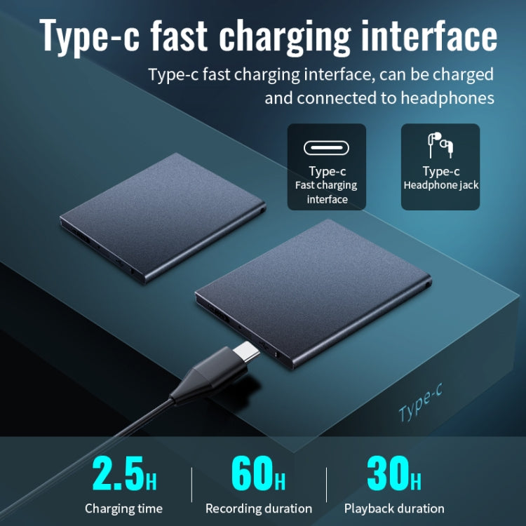 JNN K1 Square HD Noise Canceling Recorder, Capacity:16GB(Black) - Recording Pen by JNN | Online Shopping South Africa | PMC TechLife | Buy Now Pay Later Mobicred