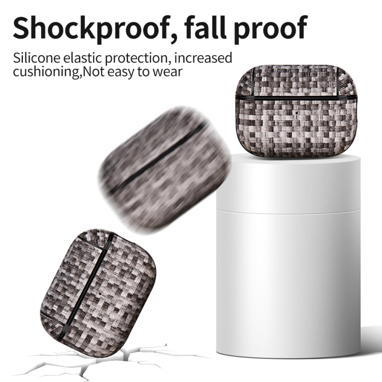 For AirPods Pro 2 PC Woven Leather Skin Earphone Case(Light Yellow) - For AirPods Pro 2 by PMC Jewellery | Online Shopping South Africa | PMC Jewellery | Buy Now Pay Later Mobicred