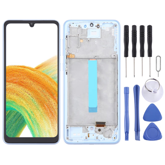 For Samsung Galaxy A33 5G SM-A336 6.36 inch OLED LCD Screen Digitizer Full Assembly with Frame (Blue) - LCD Screen by PMC Jewellery | Online Shopping South Africa | PMC Jewellery | Buy Now Pay Later Mobicred