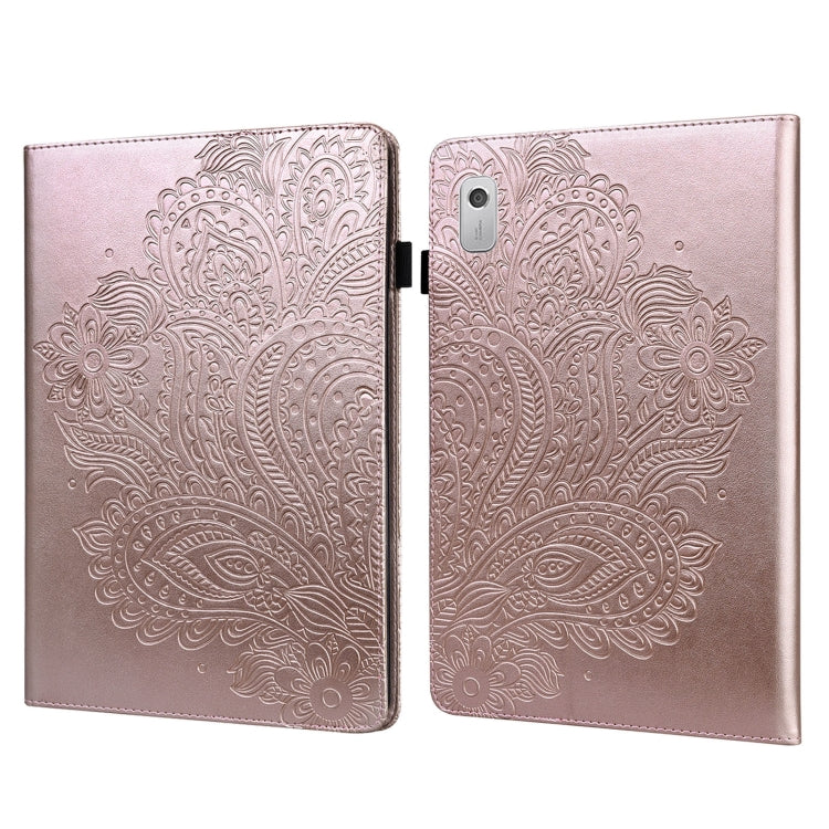 For Lenovo Tab M8 4th Gen TB-300FU Peacock Embossed Pattern Leather Tablet Case(Rose Gold) - Lenovo by PMC TechLife | Online Shopping South Africa | PMC TechLife | Buy Now Pay Later Mobicred