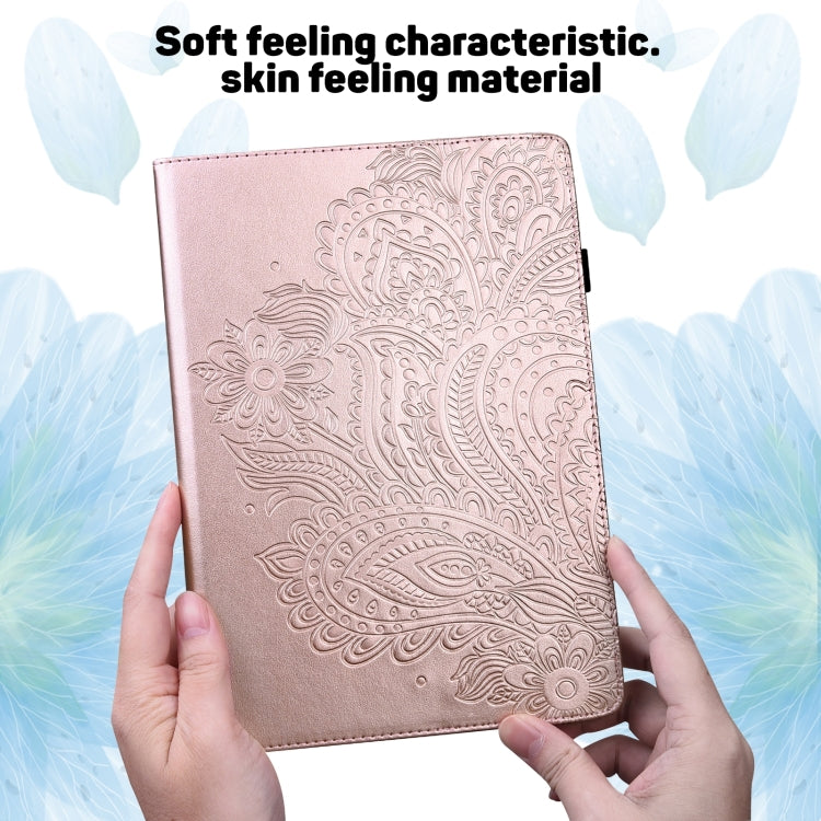 For Lenovo Tab M8 4th Gen TB-300FU Peacock Embossed Pattern Leather Tablet Case(Rose Gold) - Lenovo by PMC TechLife | Online Shopping South Africa | PMC TechLife | Buy Now Pay Later Mobicred