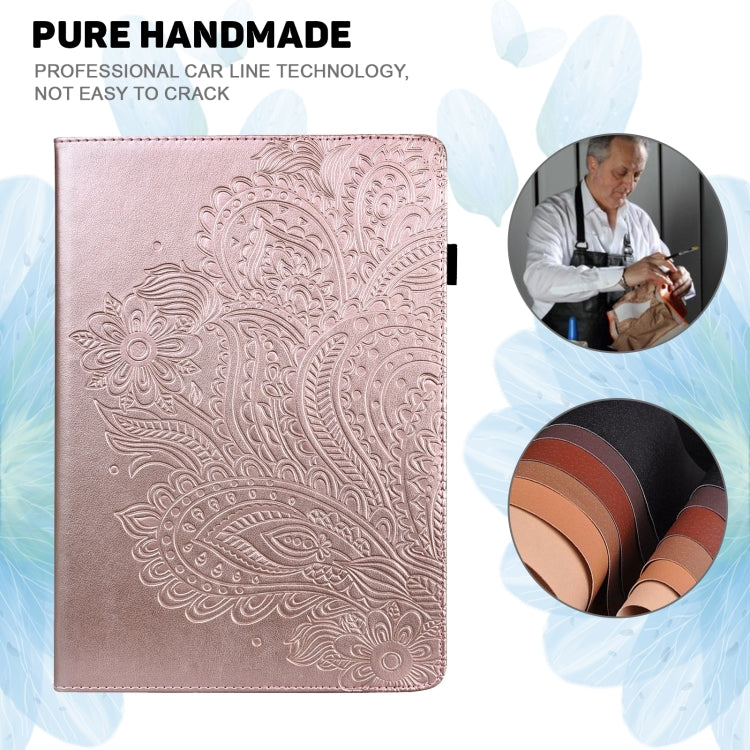 For Lenovo Tab M8 4th Gen TB-300FU Peacock Embossed Pattern Leather Tablet Case(Rose Gold) - Lenovo by PMC TechLife | Online Shopping South Africa | PMC TechLife | Buy Now Pay Later Mobicred