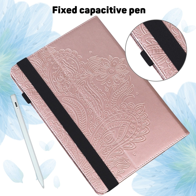 For Lenovo Tab M8 4th Gen TB-300FU Peacock Embossed Pattern Leather Tablet Case(Rose Gold) - Lenovo by PMC TechLife | Online Shopping South Africa | PMC TechLife | Buy Now Pay Later Mobicred