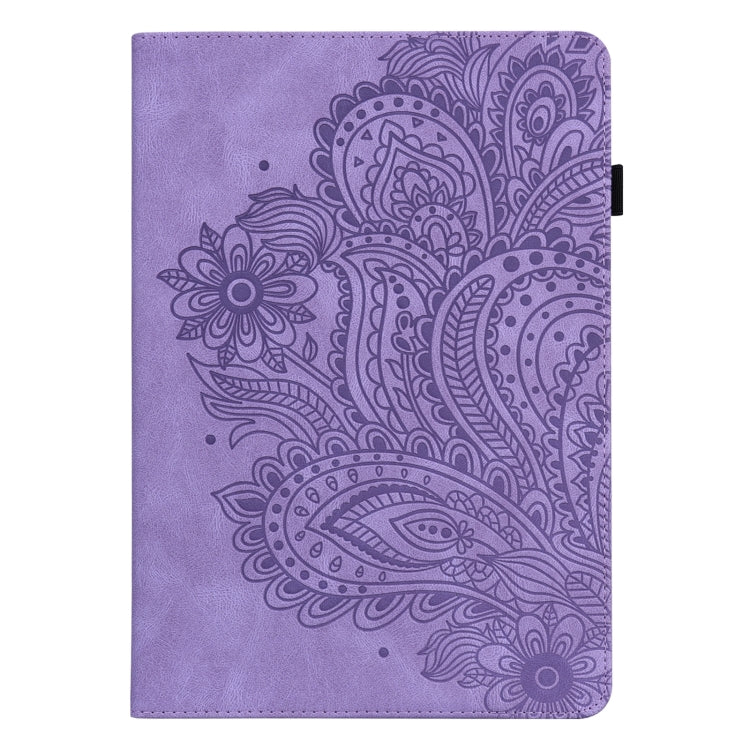 For Lenovo Tab M8 4th Gen TB-300FU Peacock Embossed Pattern Leather Tablet Case(Purple) - Lenovo by PMC TechLife | Online Shopping South Africa | PMC TechLife | Buy Now Pay Later Mobicred