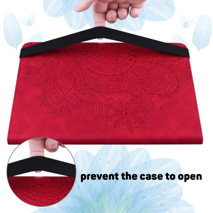 For Lenovo Tab M8 4th Gen TB-300FU Peacock Embossed Pattern Leather Tablet Case(Red) - Lenovo by PMC TechLife | Online Shopping South Africa | PMC TechLife | Buy Now Pay Later Mobicred