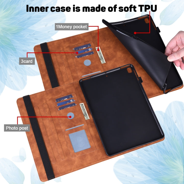 For Lenovo Tab P11 Gen 2 Peacock Embossed Pattern Leather Tablet Case(Brown) - Lenovo by PMC TechLife | Online Shopping South Africa | PMC TechLife | Buy Now Pay Later Mobicred