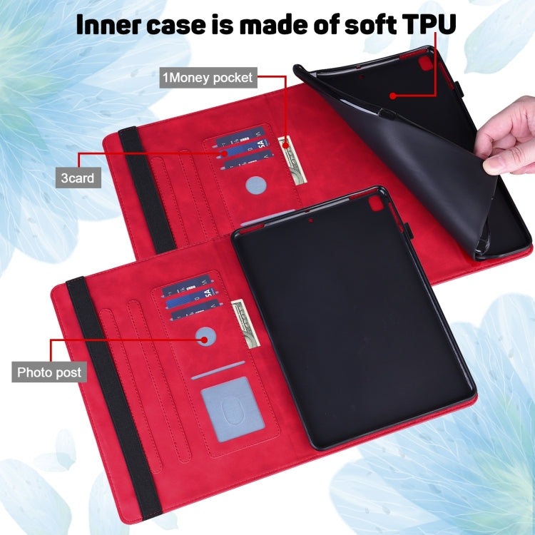 For Huawei MatePad SE 10.4 2022 Peacock Embossed Pattern Leather Tablet Case(Red) - Huawei by PMC TechLife | Online Shopping South Africa | PMC TechLife | Buy Now Pay Later Mobicred