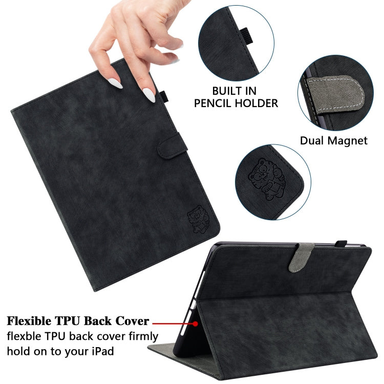 For Honor Pad V8 Pro Tiger Pattern Flip Leather Tablet Case(Black) - Honor by PMC TechLife | Online Shopping South Africa | PMC TechLife | Buy Now Pay Later Mobicred