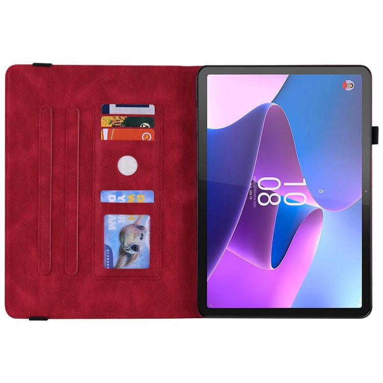 For Lenovo Tab P11 Pro Gen 2 11.2 Butterfly Flower Embossed Leather Tablet Case(Red) - Lenovo by PMC TechLife | Online Shopping South Africa | PMC TechLife | Buy Now Pay Later Mobicred