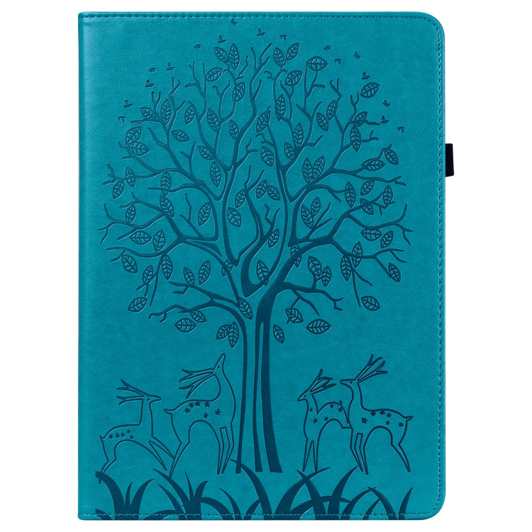 For Huawei MatePad SE 10.4 2022 Tree & Deer Pattern Embossed Leather Tablet Case(Blue) - Huawei by PMC TechLife | Online Shopping South Africa | PMC TechLife | Buy Now Pay Later Mobicred