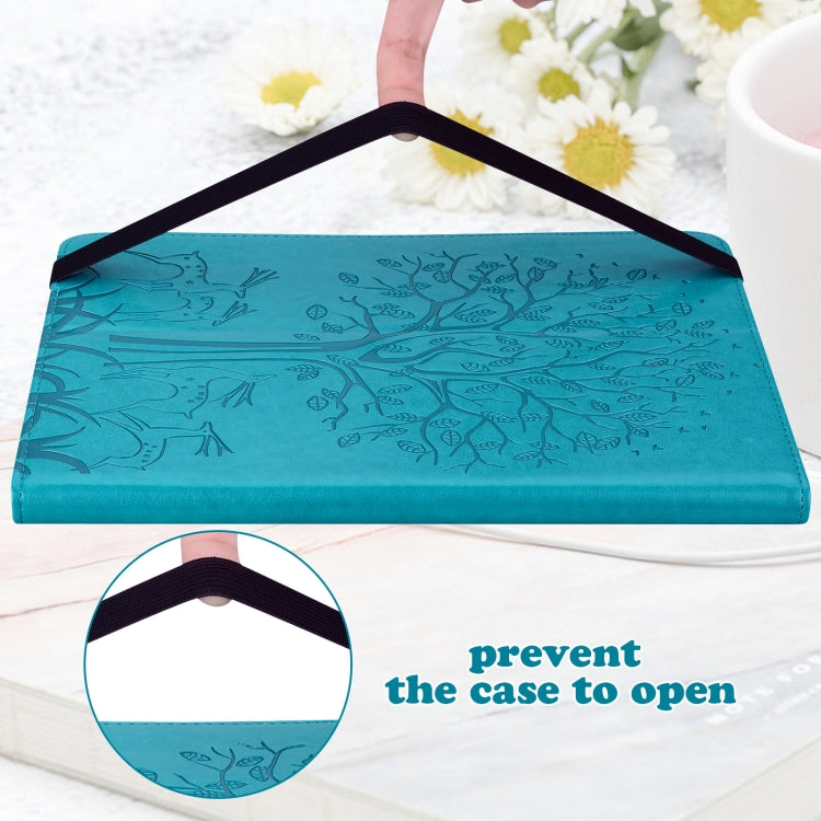For Huawei MatePad SE 10.4 2022 Tree & Deer Pattern Embossed Leather Tablet Case(Blue) - Huawei by PMC TechLife | Online Shopping South Africa | PMC TechLife | Buy Now Pay Later Mobicred