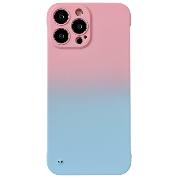 For iPhone 12 Pro Max Frameless Skin Feel Gradient Phone Case(Pink + Light Blue) - iPhone 12 Pro Max Cases by PMC Jewellery | Online Shopping South Africa | PMC Jewellery | Buy Now Pay Later Mobicred