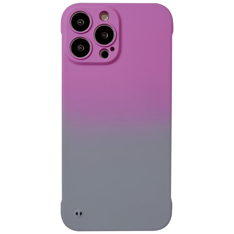 For iPhone 12 Pro Frameless Skin Feel Gradient Phone Case(Dark Purple + Grey) - iPhone 12 / 12 Pro Cases by PMC Jewellery | Online Shopping South Africa | PMC Jewellery | Buy Now Pay Later Mobicred