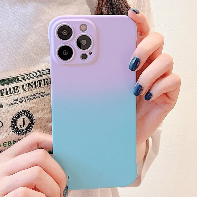 For iPhone XS Max Frameless Skin Feel Gradient Phone Case(Light Purple + Light Blue) - More iPhone Cases by PMC Jewellery | Online Shopping South Africa | PMC Jewellery | Buy Now Pay Later Mobicred