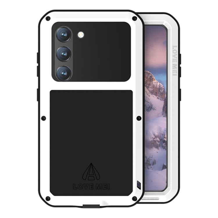 For Samsung Galaxy S23 5G LOVE MEI Metal Shockproof Life Waterproof Dustproof Phone Case(White) - Galaxy S23 5G Cases by LOVE MEI | Online Shopping South Africa | PMC Jewellery | Buy Now Pay Later Mobicred