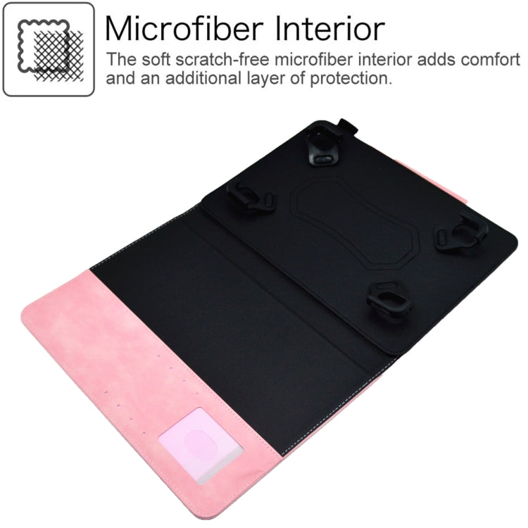 For 7 inch Suede Cross Texture Magnetic Clasp Leather Tablet Case(Pink) - 7 inch by PMC TechLife | Online Shopping South Africa | PMC TechLife | Buy Now Pay Later Mobicred