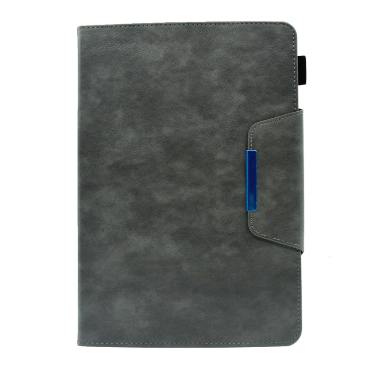 For 8 inch Suede Cross Texture Magnetic Clasp Leather Tablet Case(Grey) - 8 inch by PMC TechLife | Online Shopping South Africa | PMC TechLife | Buy Now Pay Later Mobicred